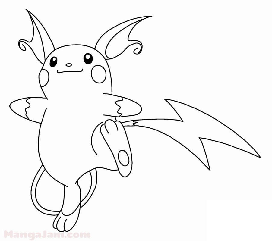 Raichu Smiling Coloring Game Raichu Smiling