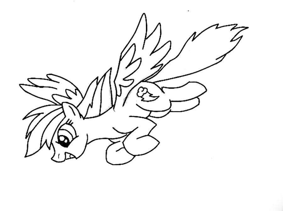Rainbow Dash Flying Down