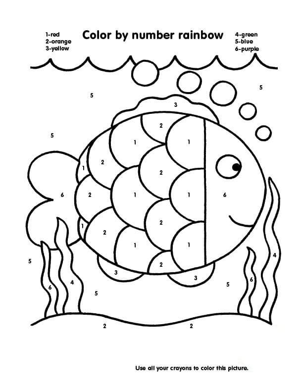 Rainbow Fish Color by Number