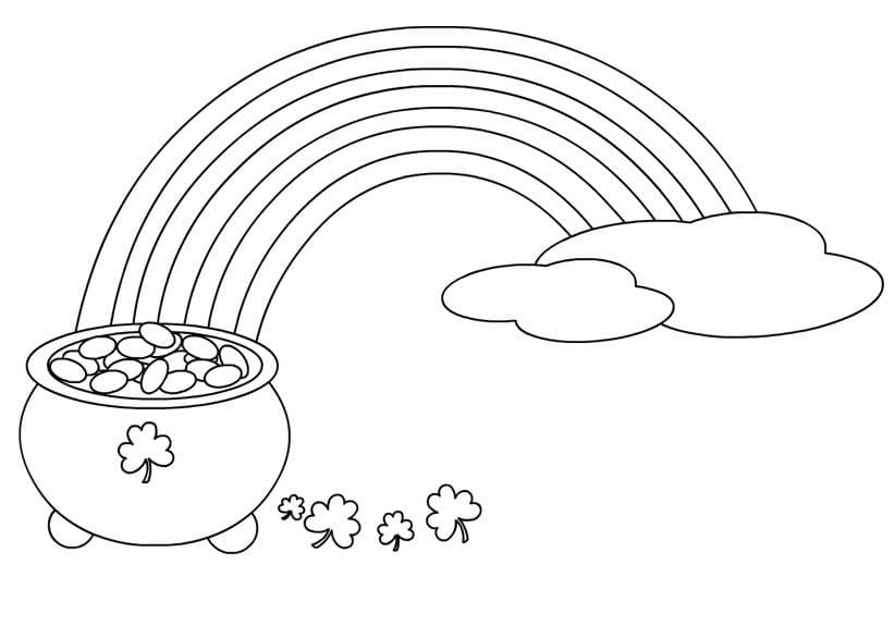 Rainbow Pot of Gold Coloring Game Rainbow Pot of Gold