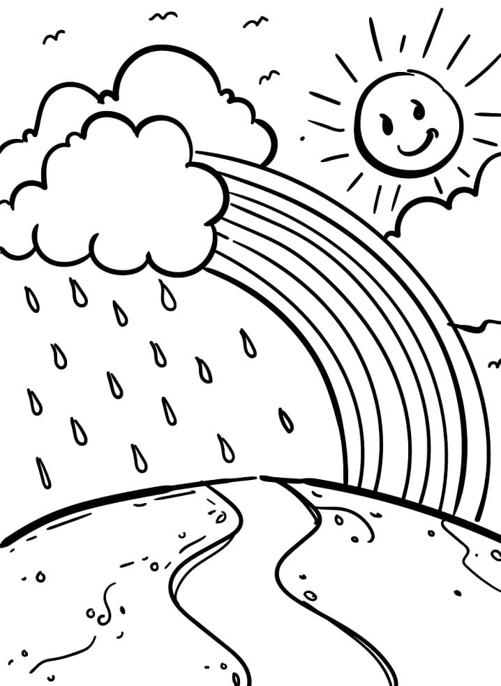 Rainbow and Cute Sun