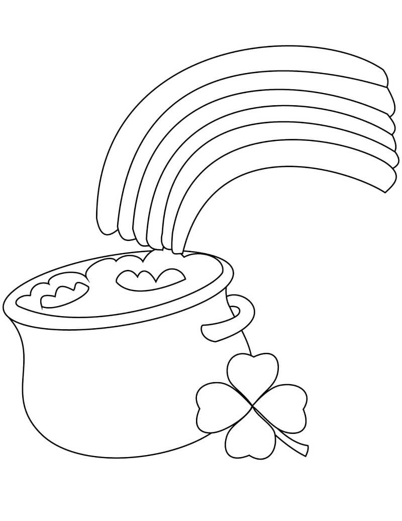 Rainbow and Pot of Gold Coloring Game Rainbow and Pot of Gold