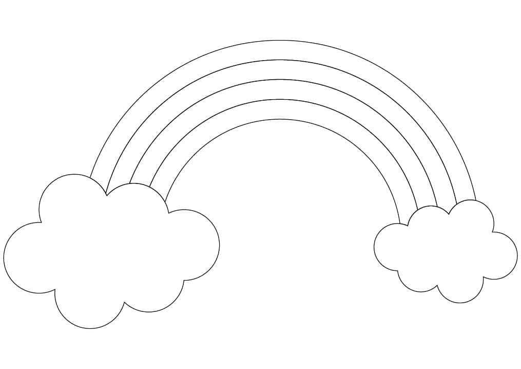 Rainbow and Two Clouds