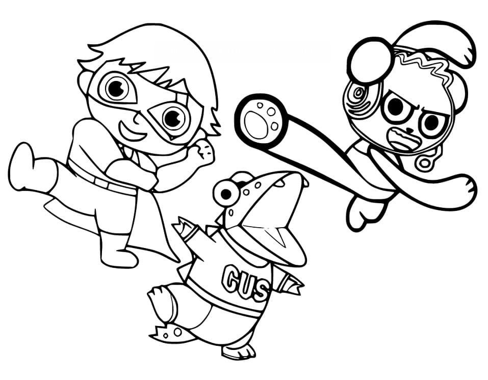 Red Titan and Gus with Combo Panda Coloring Game Red Titan and Gus with Combo Panda