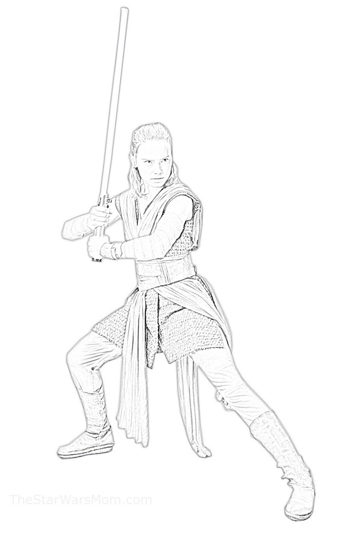 Rey Holding Lightsaber
