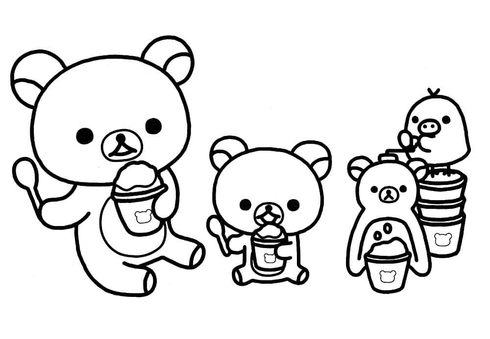 Rilakkuma Eating Ice Cream