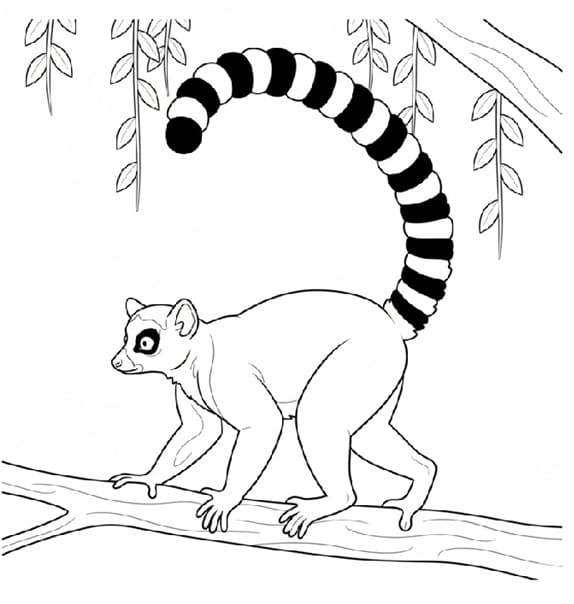 Ring-Tailed Lemur Tail Flagging