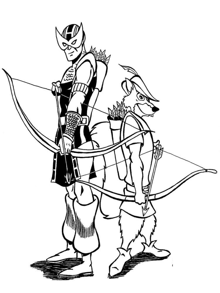Robin Hood and Hawkeye Coloring Game Robin Hood and Hawkeye