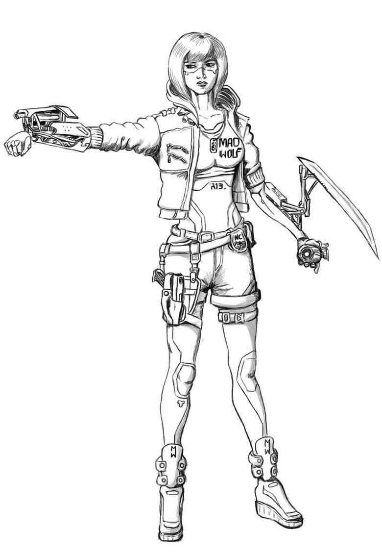 Robot Girl Cyberpunk 2077