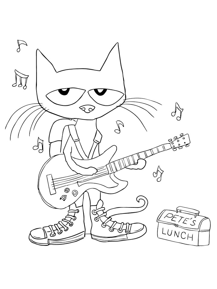 Rock Pete the Cat Coloring - Play Free Coloring Game Online