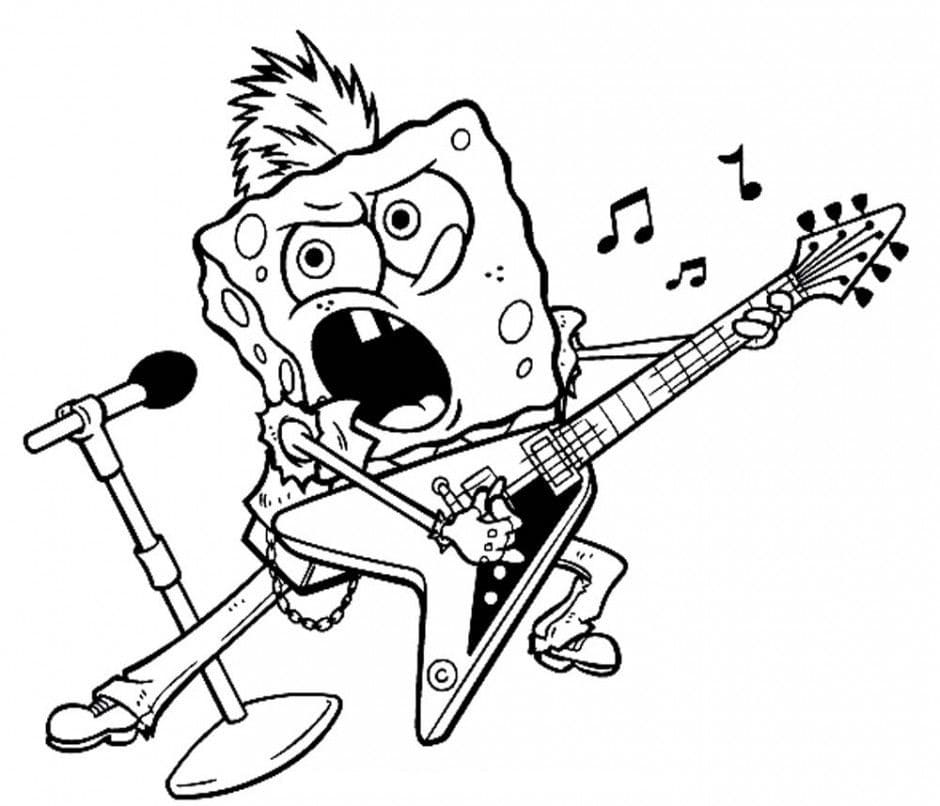 Rockstar SpongeBob Coloring Game Rockstar SpongeBob
