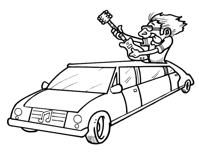 Rockstar in Car Coloring Game Rockstar in Car