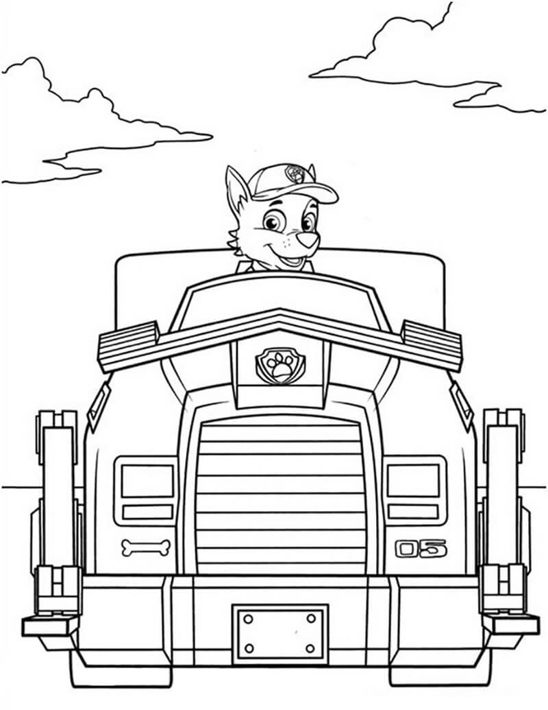 Rocky Driving a Truck