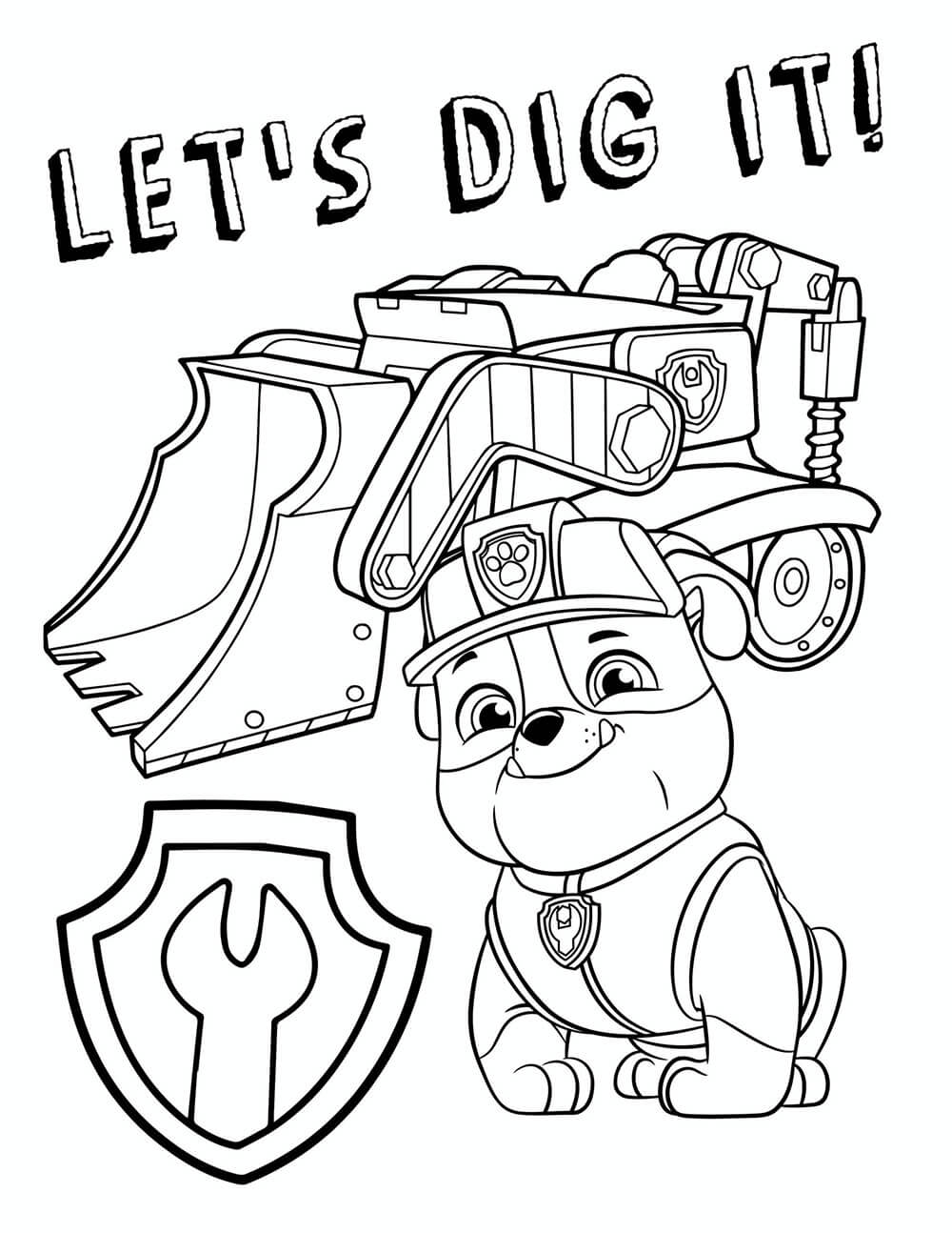 Rubble Lets Dig It Coloring Game Rubble Lets Dig It