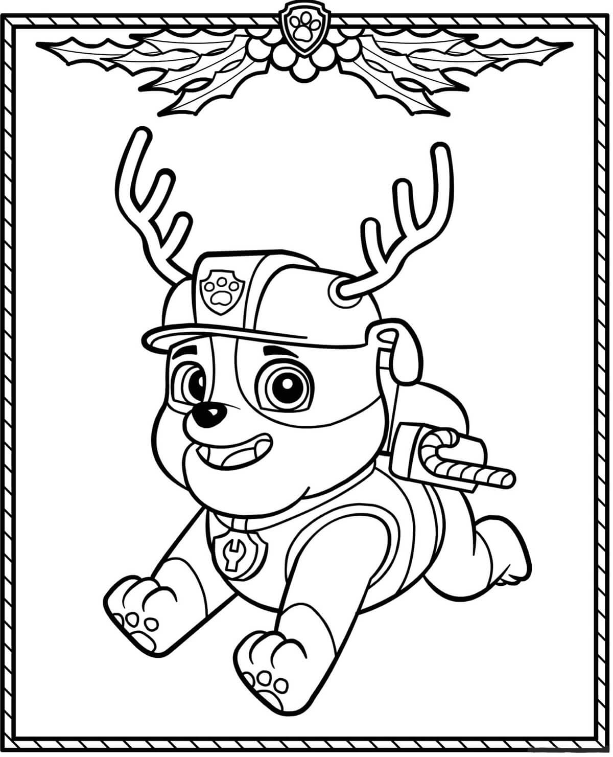 Rubble at Christmas Coloring Game Rubble at Christmas