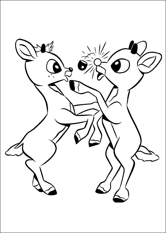 Rudolph Fighting Coloring Game Rudolph Fighting