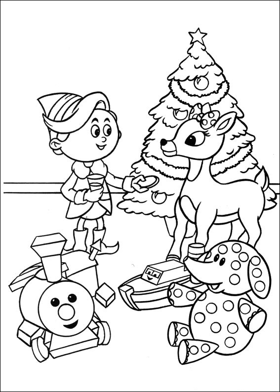 Rudolph and Elf Coloring Game Rudolph and Elf