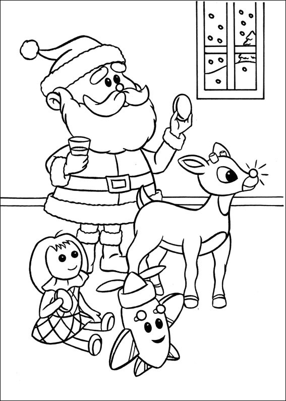 Rudolph with Santa Coloring Game Rudolph with Santa