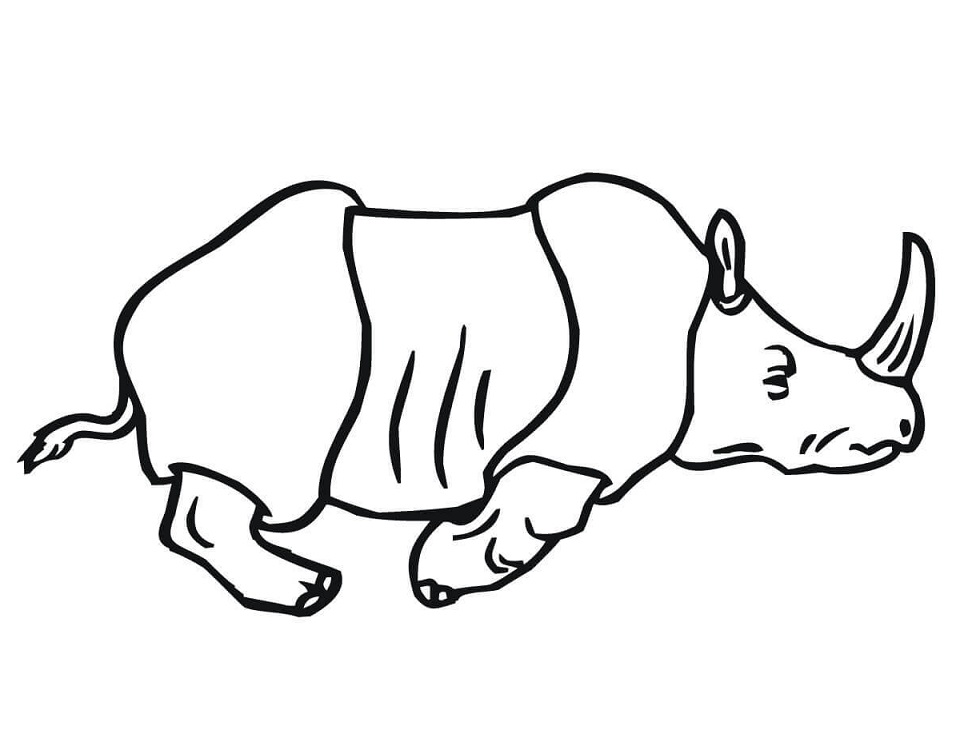 Running Indian Rhino Coloring Game Running Indian Rhino