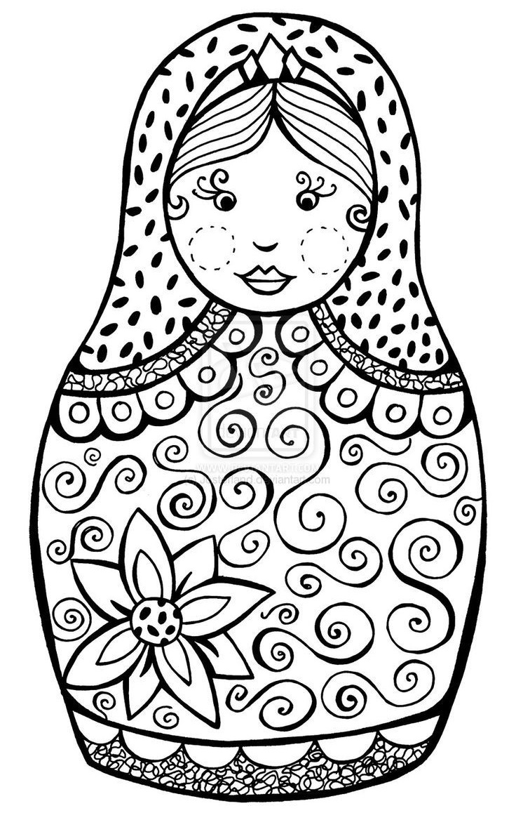 Russian Doll Matryoshka 12 coloring page