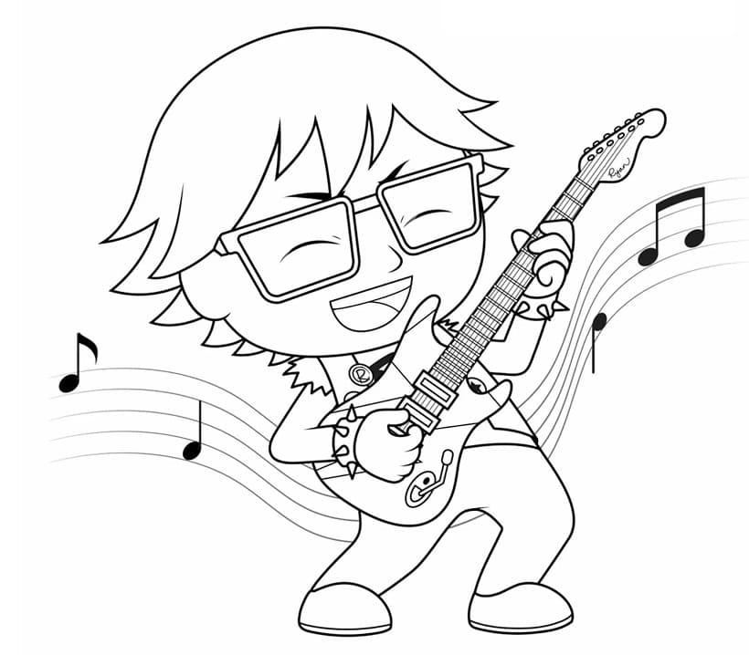 Ryan Playing Guitar Coloring Game Ryan Playing Guitar