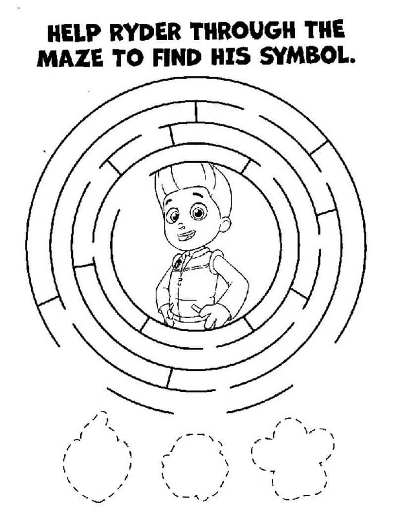 Ryder Maze Coloring Game Ryder Maze