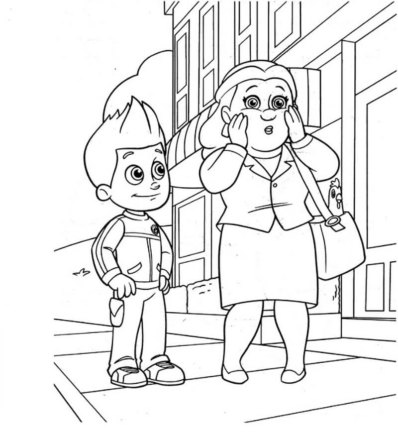 Ryder and Mayor Goodway Coloring Game Ryder and Mayor Goodway