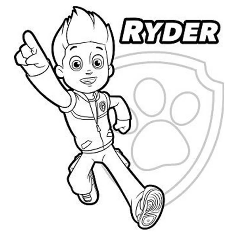 Ryder and Pawprint Badge Coloring Game Ryder and Pawprint Badge