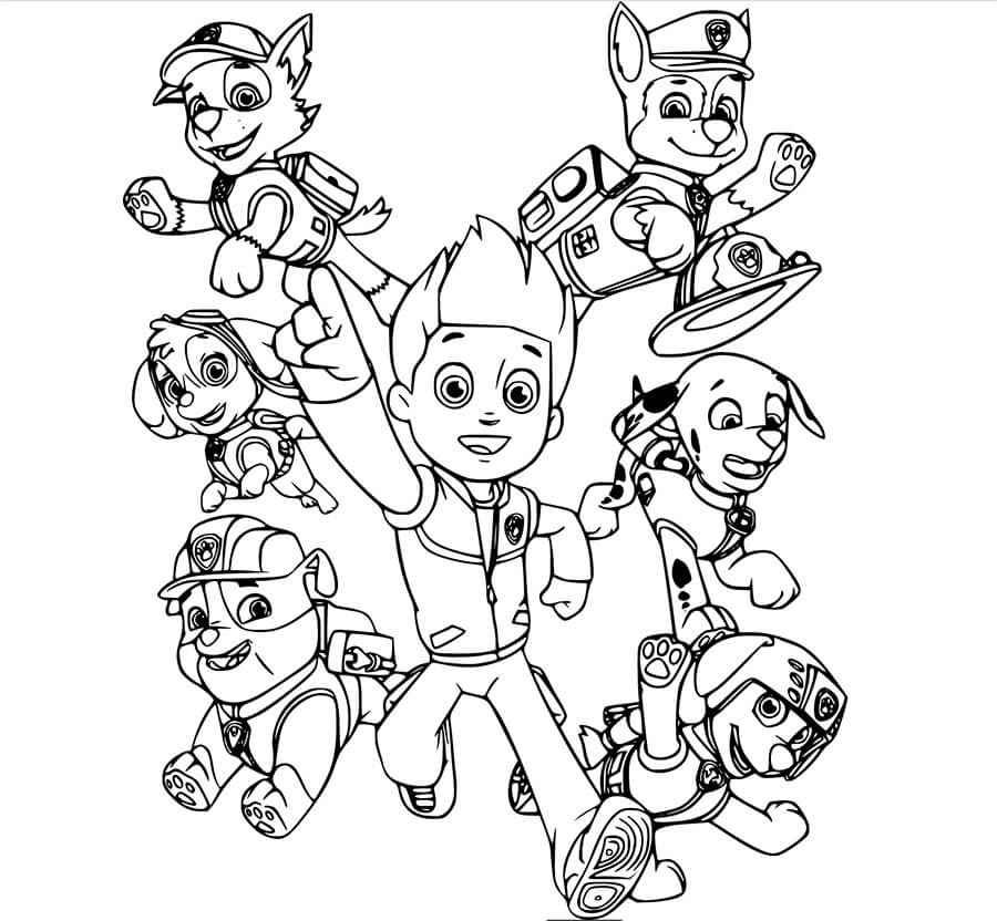 Ryder with Six Pups Coloring Game Ryder with Six Pups