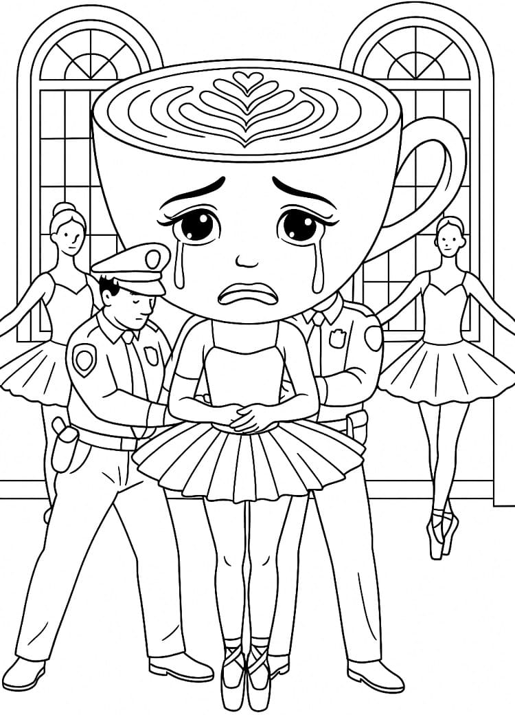 Sad Ballerina Cappuccina Coloring Game Sad Ballerina Cappuccina
