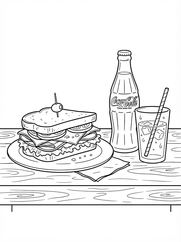 Sandwich and Coca Cola