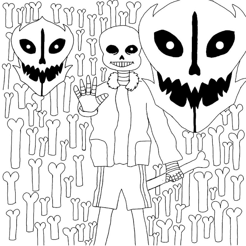 Sans and Bones Coloring Game Sans and Bones