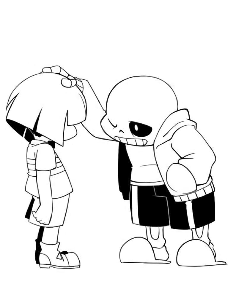 Sans and Frisk Undertale Coloring Game Sans and Frisk Undertale