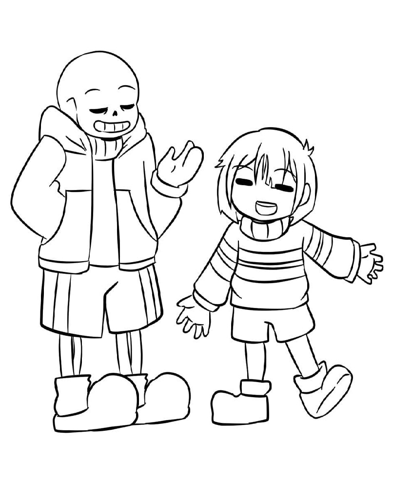 Sans and Frisk Coloring Game Sans and Frisk