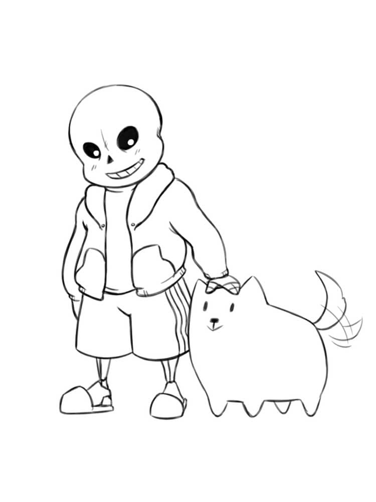 Sans and Pet Coloring Game Sans and Pet