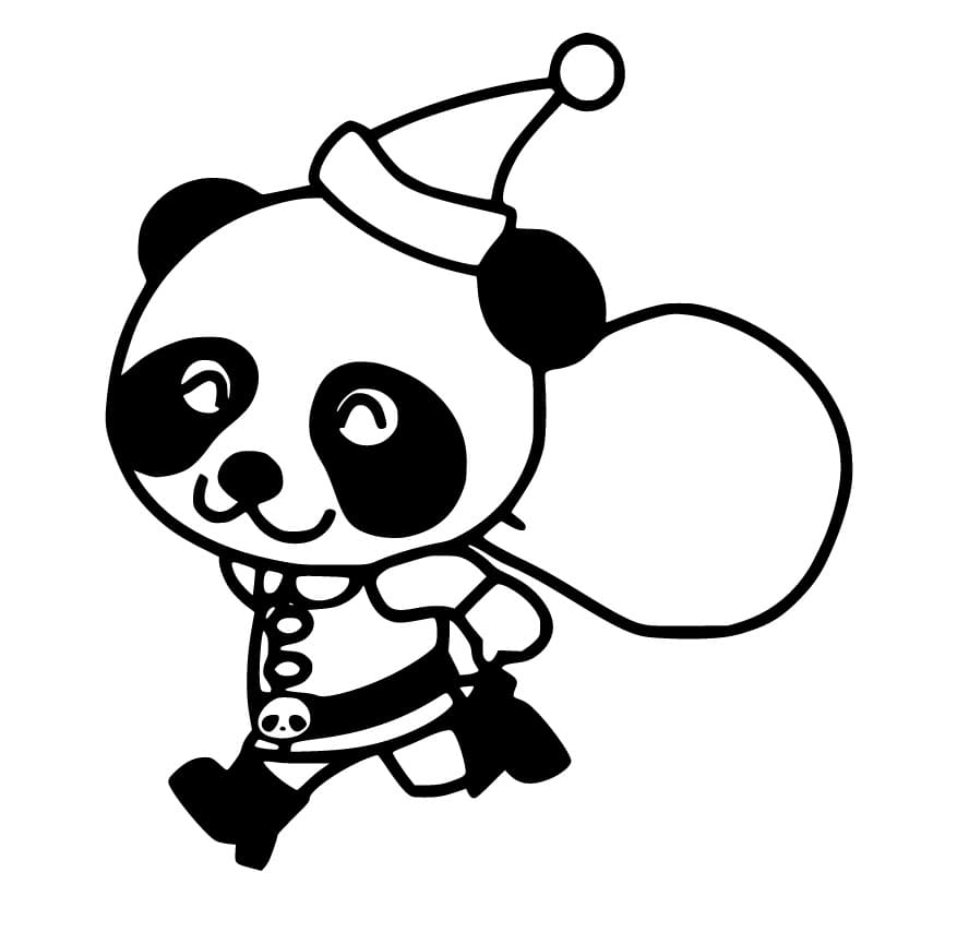 Santa Panda Coloring Game Santa Panda
