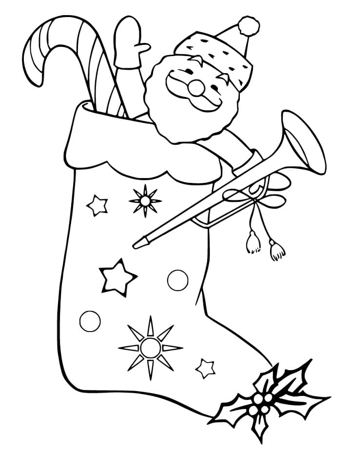 Santa in Christmas Stocking