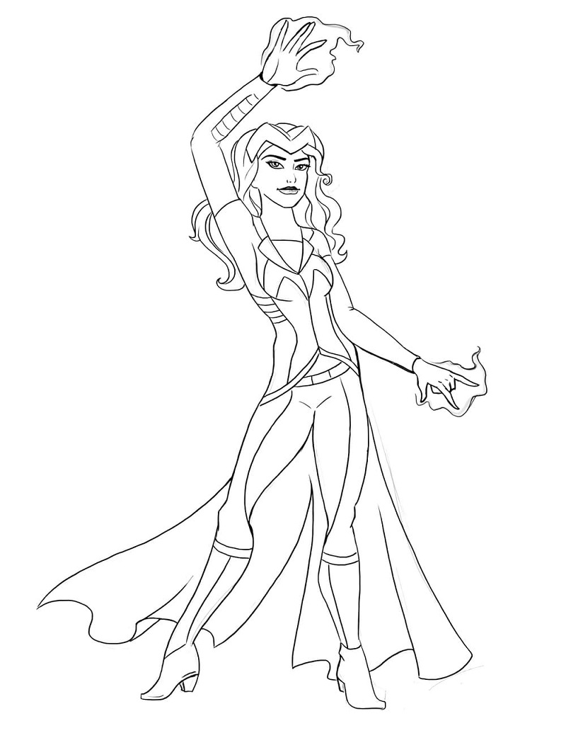 Scarlet Witch WandaVision Coloring Game Scarlet Witch WandaVision
