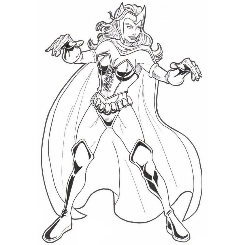 Scarlet Witch from WandaVision Coloring Game Scarlet Witch from WandaVision