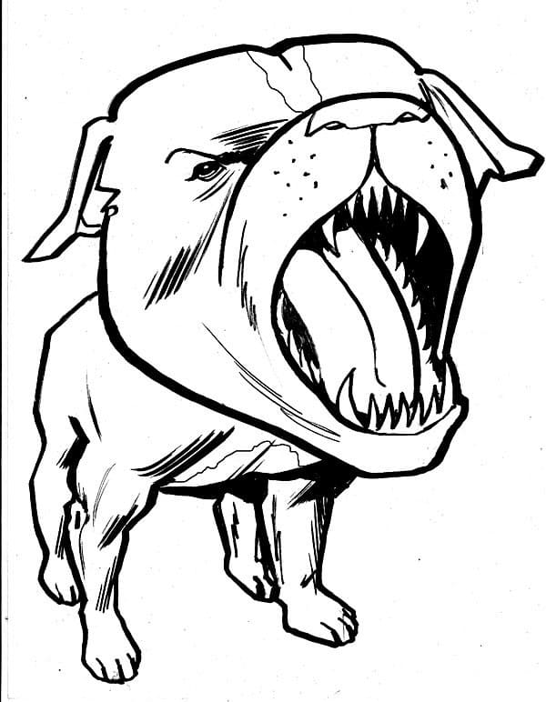 Scary Pitbull Coloring Game Scary Pitbull