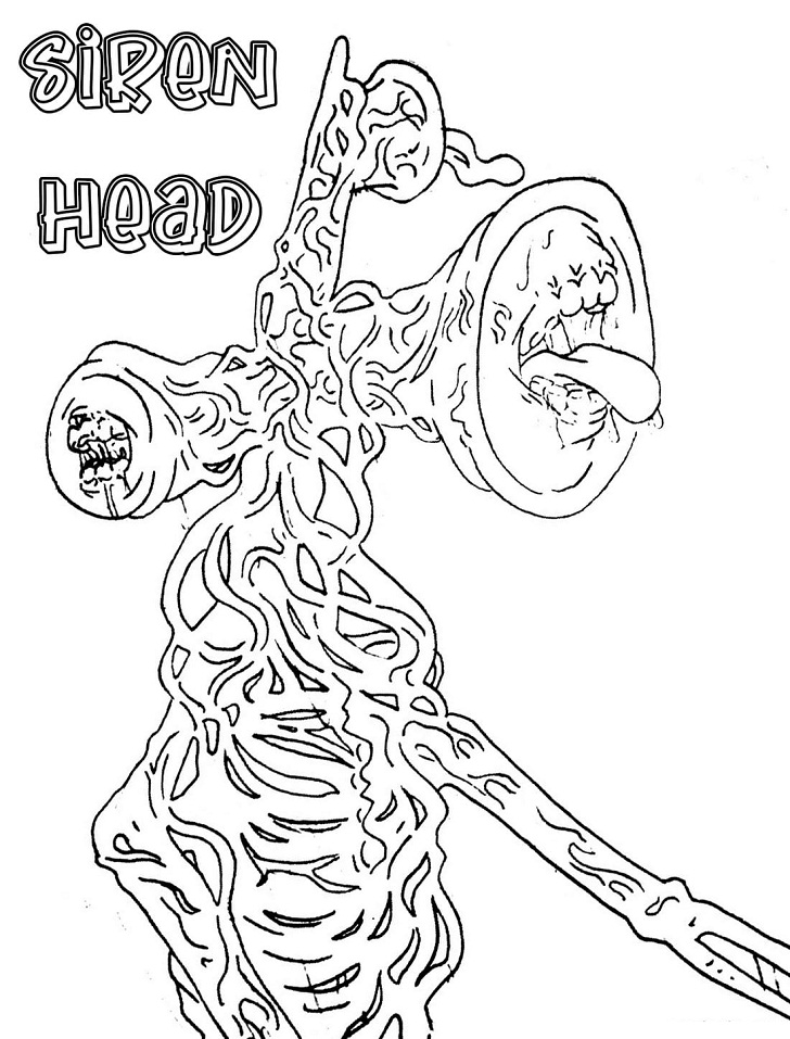 Siren Head Free Printable Coloring - Play Free Coloring Game Online