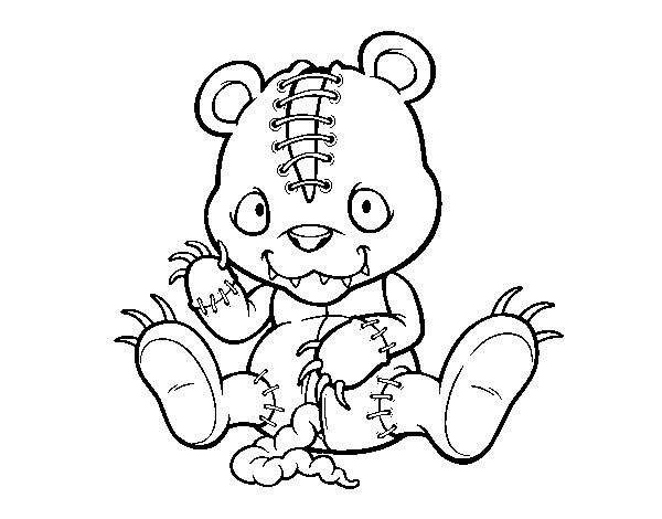 Scary Tattered Teddy Coloring Game Scary Tattered Teddy