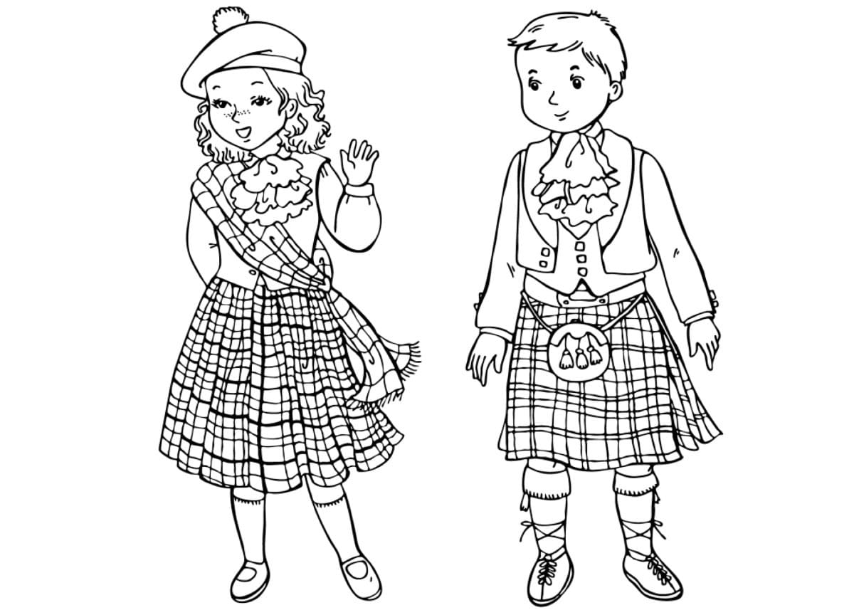 Scottish Children Coloring Game Scottish Children