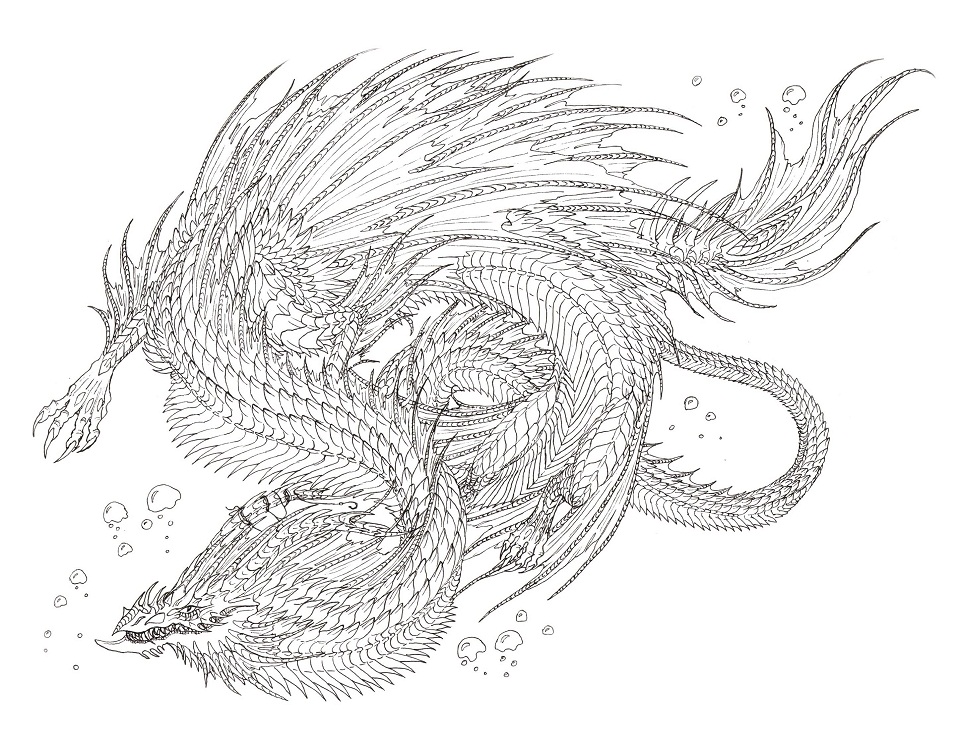 Sea Serpent Dragon Coloring Game Sea Serpent Dragon