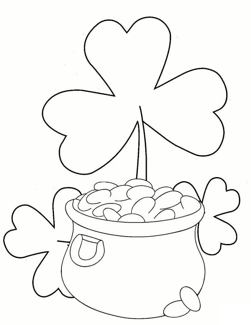 Shamrocks and Pot of Gold Coloring Game Shamrocks and Pot of Gold
