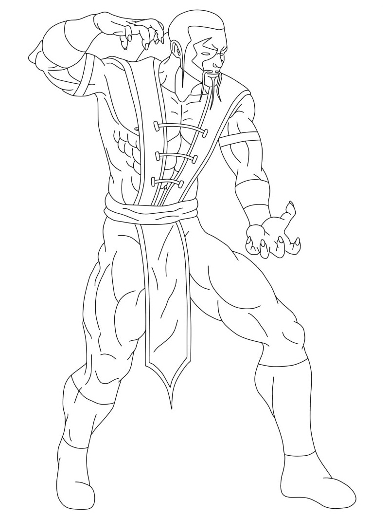 Kabal Mortal Kombat Coloring - Play Free Coloring Game Online