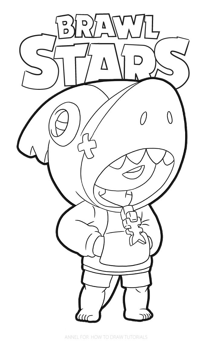 Shark Leon Brawl Stars Coloring Game Shark Leon Brawl Stars
