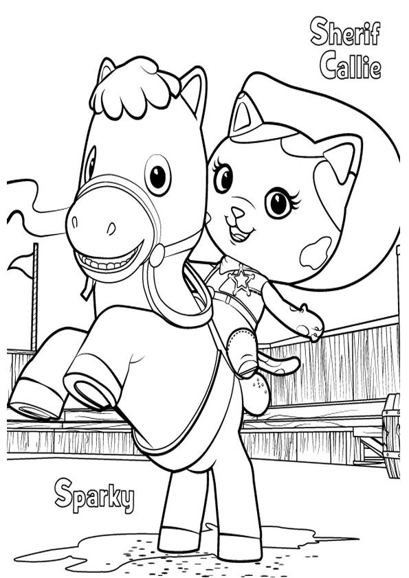 Sheriff Callie and Sparky Coloring Game Sheriff Callie and Sparky
