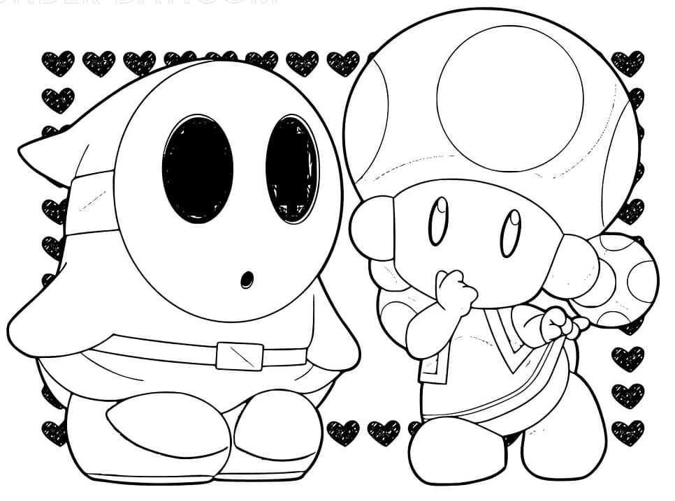 Shy Guy Mario and Toad Coloring Game Shy Guy Mario and Toad