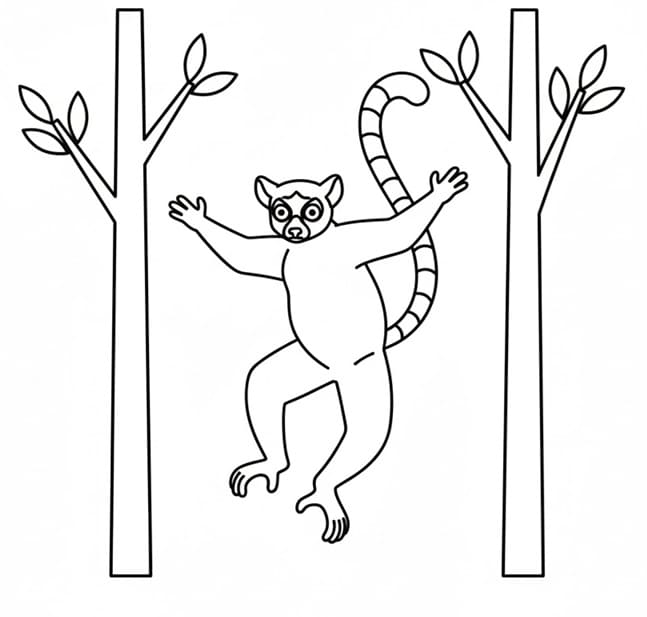 Sifaka Lemur Dancing Leap